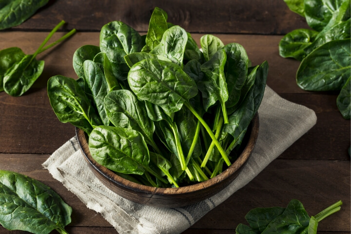Organic Spinach in bowl