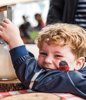 Happy child at Airfield Estate